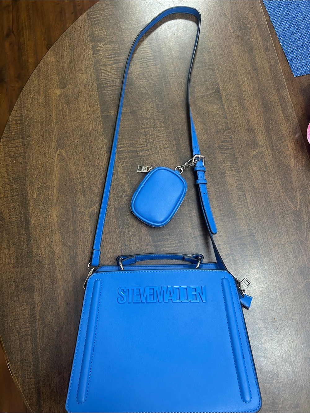 GENTLY USED/ LIKE NEW Steve Madden Electric Blue Crossbody with Coin Pouch